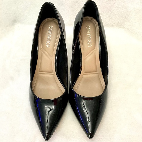 Black JENN ARDOR Patent leather Pointed Toe Dressy High Heels Sz 8 - Picture 3 of 16